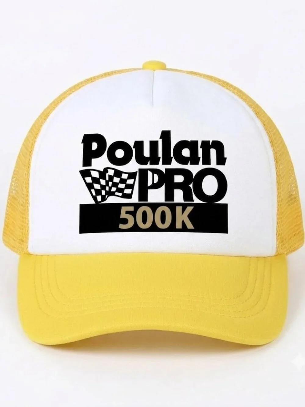 Poulan PRO 500K Chainsaw Printed Yellow White Foam Trucker Hat Snapback New 80s